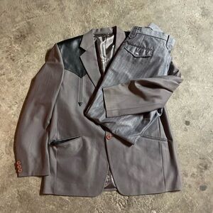 Sergio Vadducci Men’s Gray Wester Rodeo Handmade Cowboy Rockabilly Suit Size XL